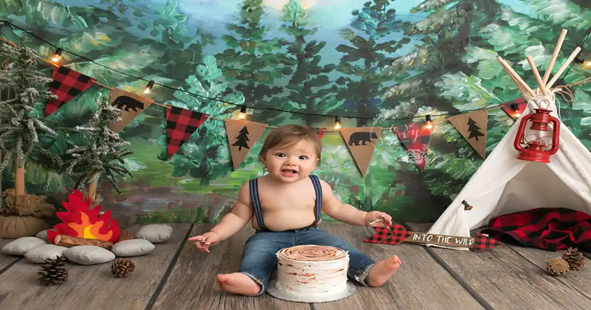 Hiking Theme Cake Smash, Cake Smash Photography